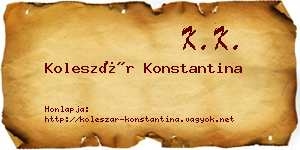 Koleszár Konstantina névjegykártya